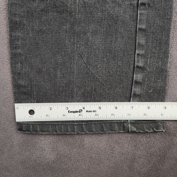 Rocawear Jeans Mens 37x32 Black Blue Two Tone Patched Denim Straight Fit Y2K VTG - Picture 13 of 14